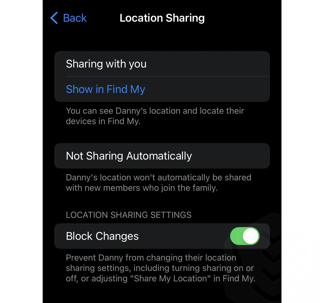 iOS Location Sharing