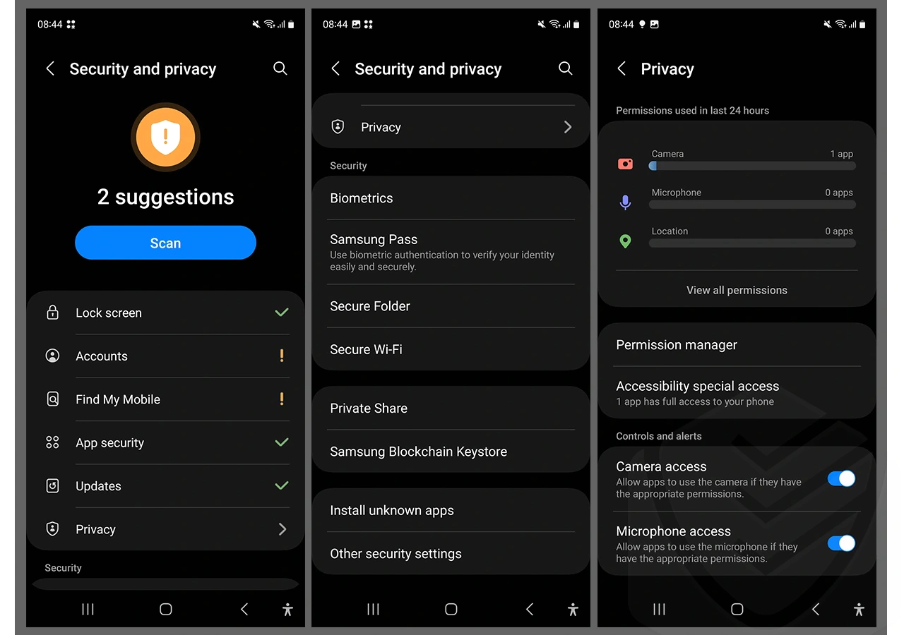 Security and Privacy Settings Android