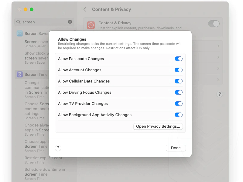 Mac Privacy Settings Changes