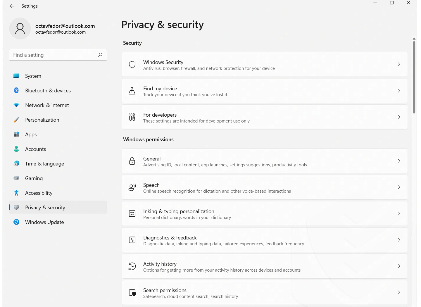 Configure privacy settings Windows 11