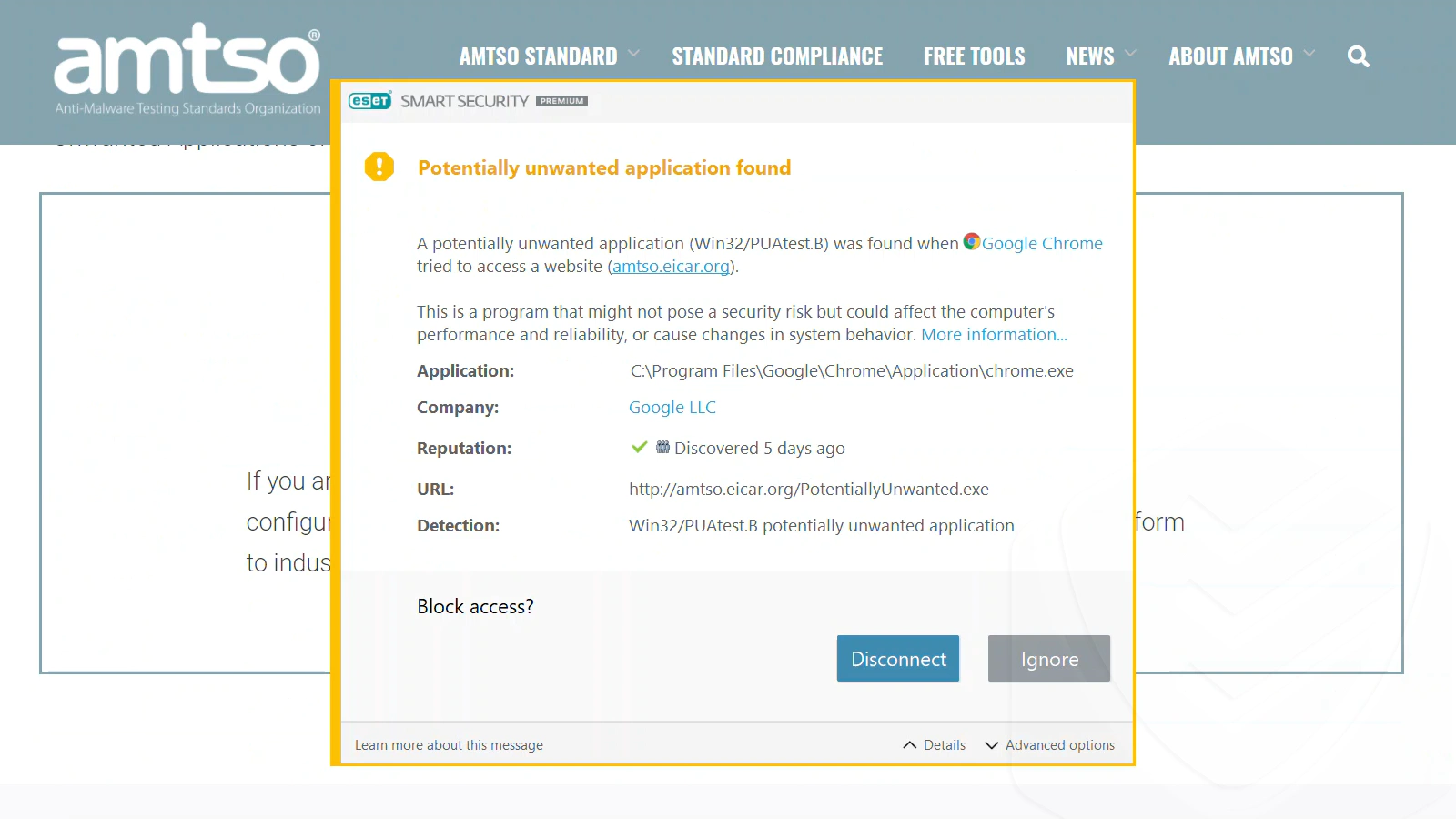 Eset Potentially unwanted applications found